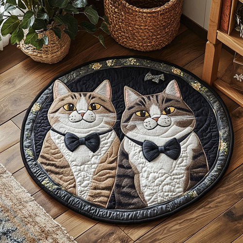 Portrait Bowties CP0805025CL Quilted Round Mat