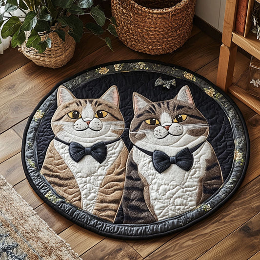 Portrait Bowties CP0805025CL Quilted Round Mat