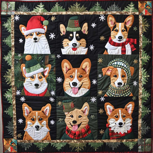 Corgi Fashion Show Christmas WP1110013CL Quilt