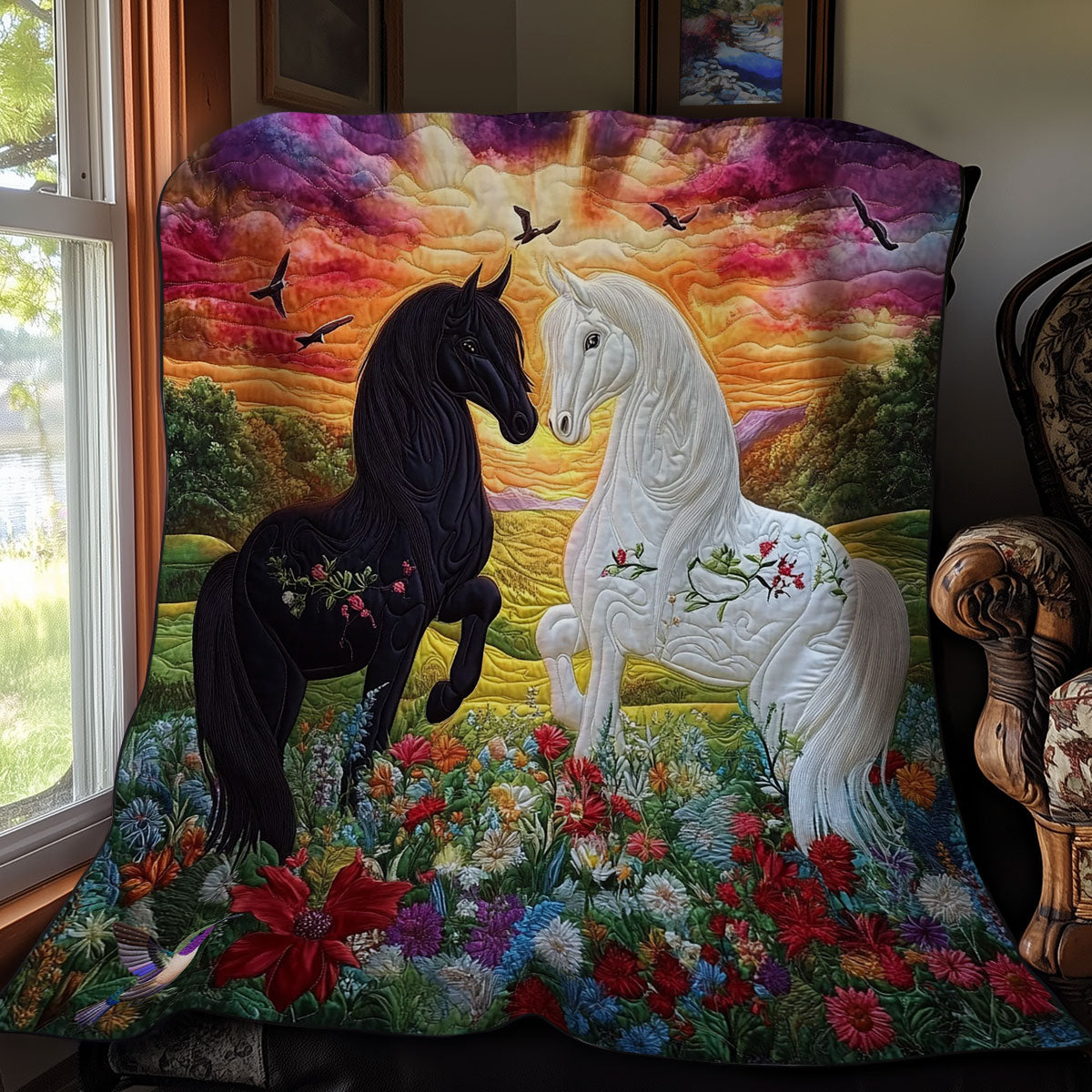 Couple Horse In Highland WY0712015CL Quilt