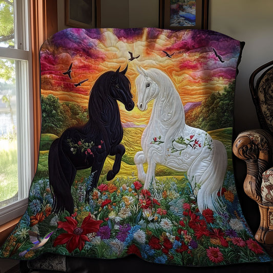 Couple Horse In Highland WY0712015CL Quilt