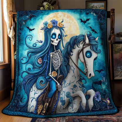 Blue Mystic Skull Horse WY0811010CL Quilt