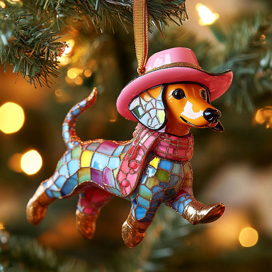 Dancing Dachshund WN1510049CL Christmas Ornament
