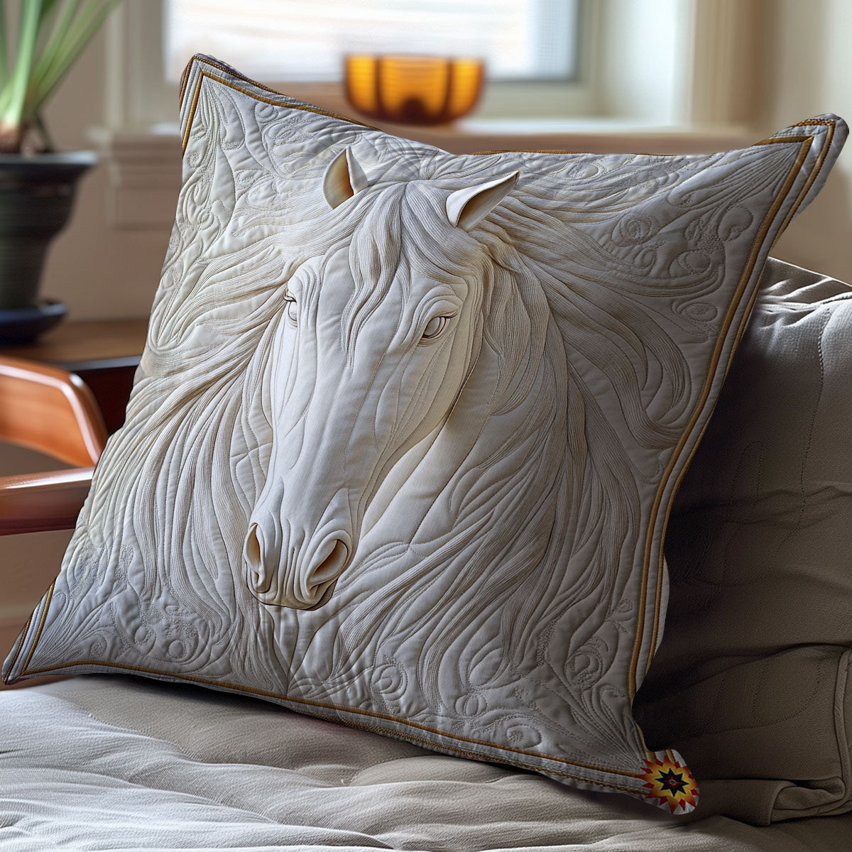 White Horse WY1811062CL Quilt Pillow Case