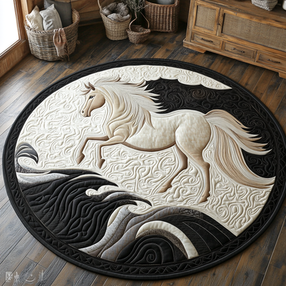 Black And White Horse XR1303005CL Quilted Round Mat