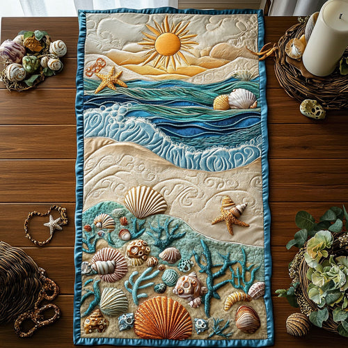 Beautiful Seashore CP2304038CL Quilted Table Runner