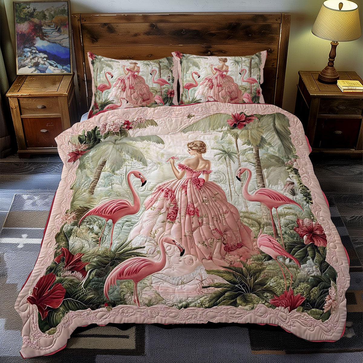Princess And Flamingo WY1701104CL Duvet Cover Set