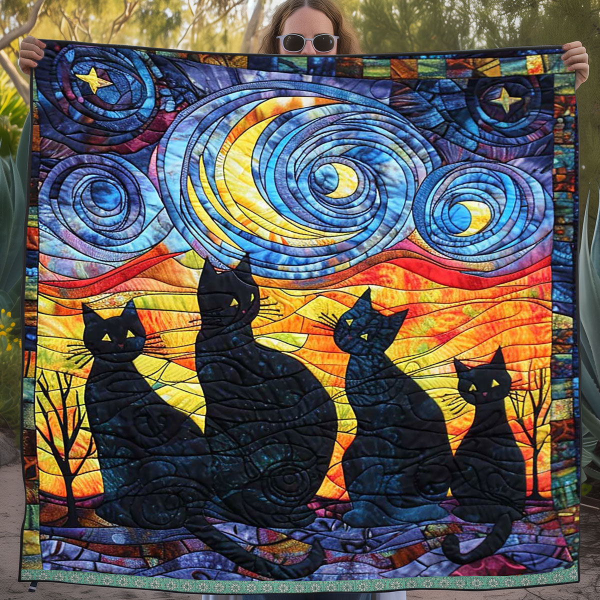 Whimsy Cat Family WJ2409026CL Quilt