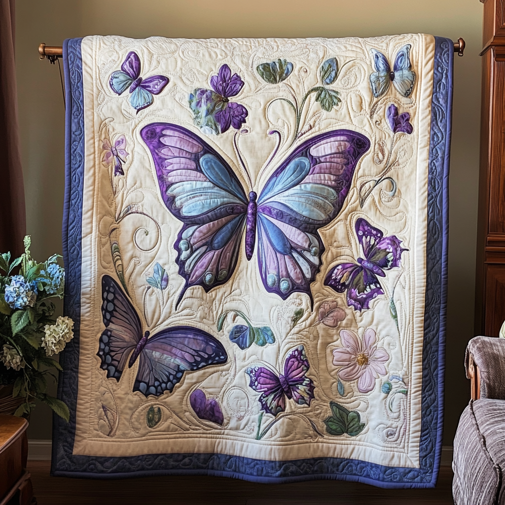 Lavender Butterfly WG1001013CL Quilt