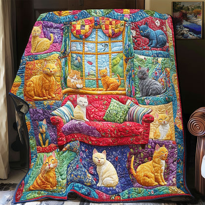 Cozy Family Cat WY1811049CL Quilt