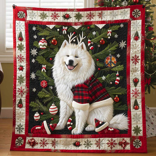 Samoyed's Merry Christmas Spirit WN2510065CL Quilt