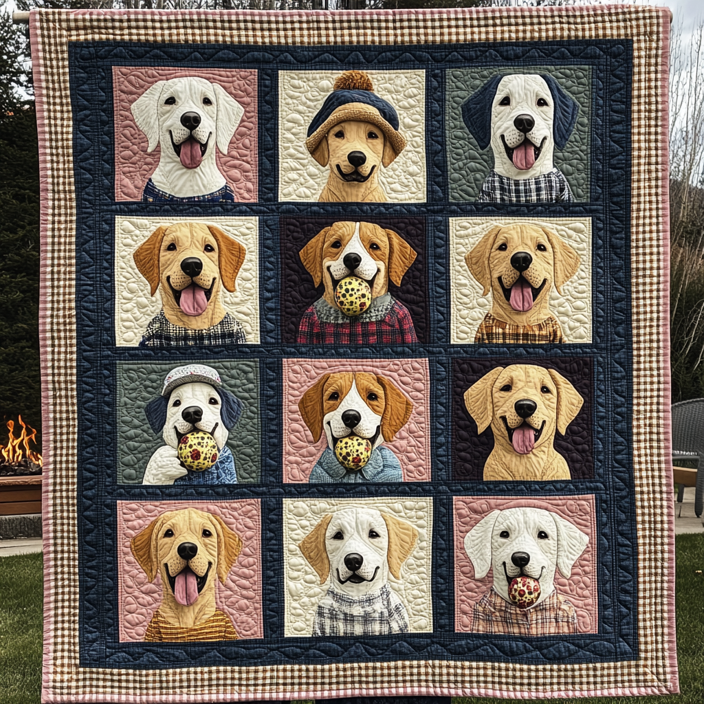 Playful Labrador Retriever WN2009057CL Quilt