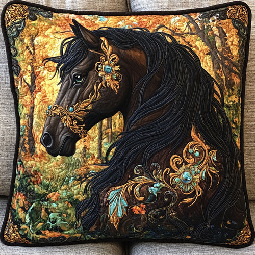 Horse Autumn Forest WT0703049CL Quilt Pillow Case