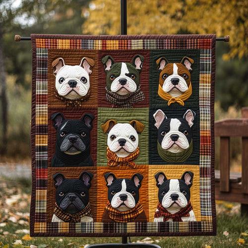 Autumn Cute Bulldog WP1410004CL Quilt