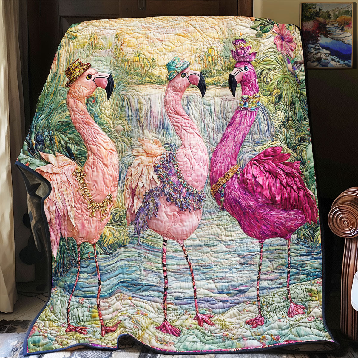 Lady Flamingo WY1311013CL Quilt