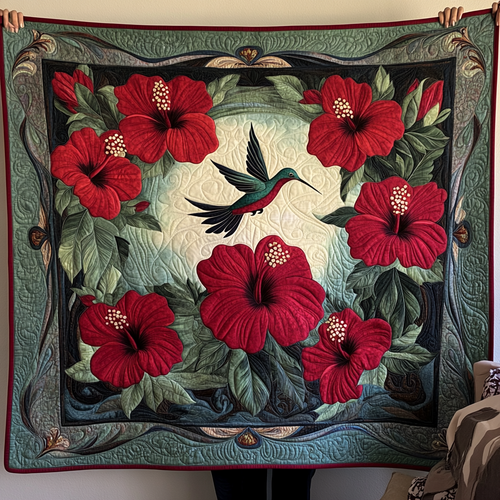 Hummingbird Hibiscus Delight WN2309047CL Quilt