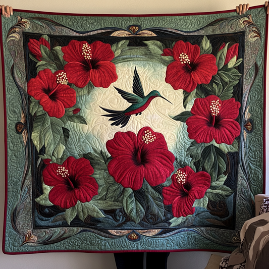 Hummingbird Hibiscus Delight WN2309047CL Quilt