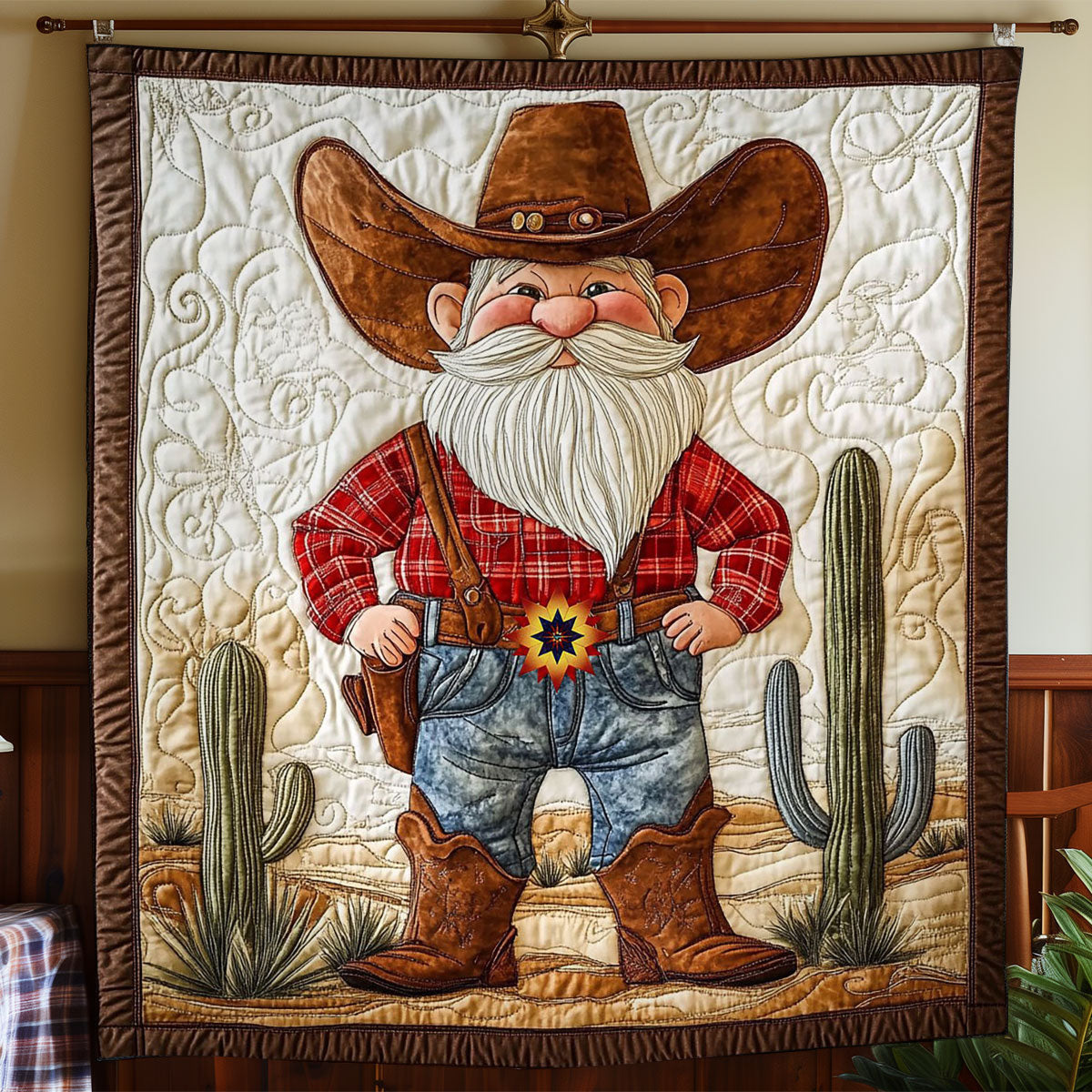 Gnome Cowboy Desert WY0412006CL Quilt