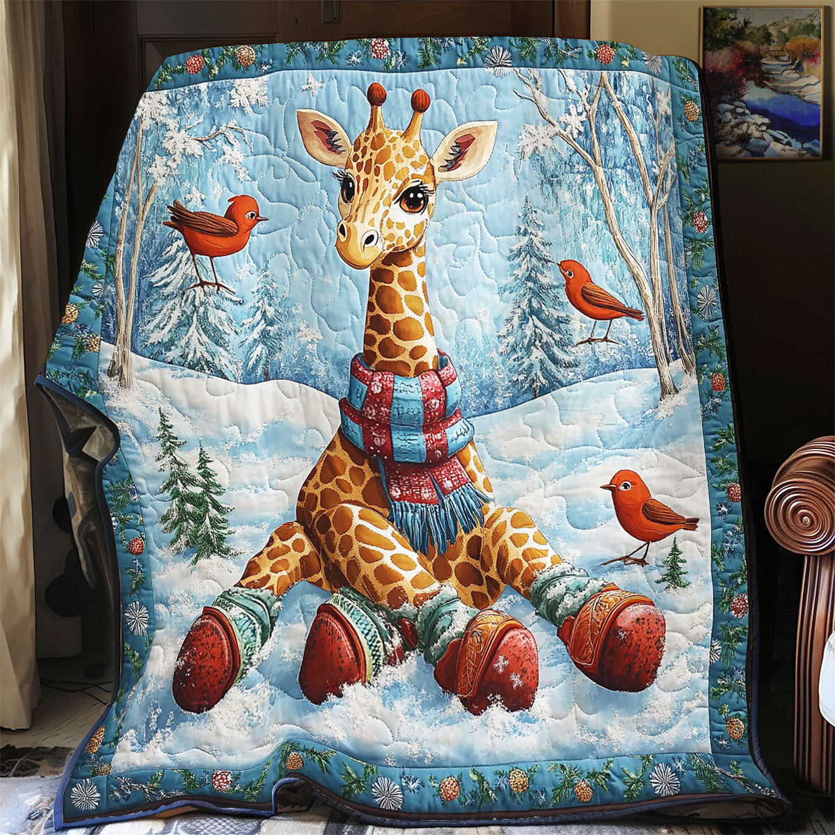 Winter Of Giraffe WY1701073CL Quilt