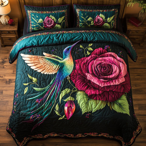Hummingbird Rose Flower WT0703128CL Duvet Cover Set