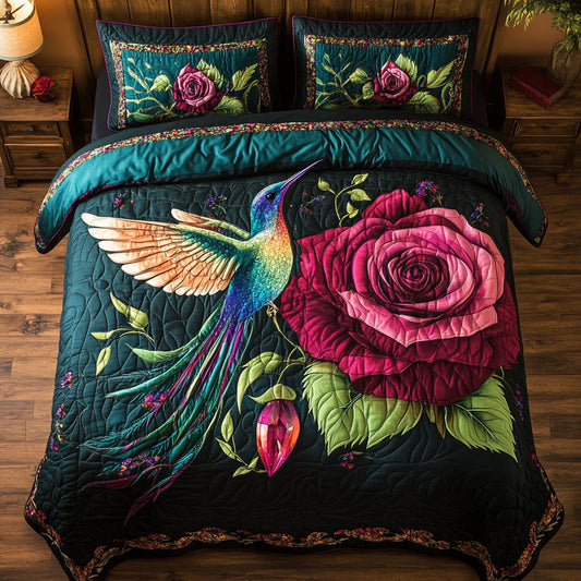 Hummingbird Rose Flower WT0703128CL Duvet Cover Set