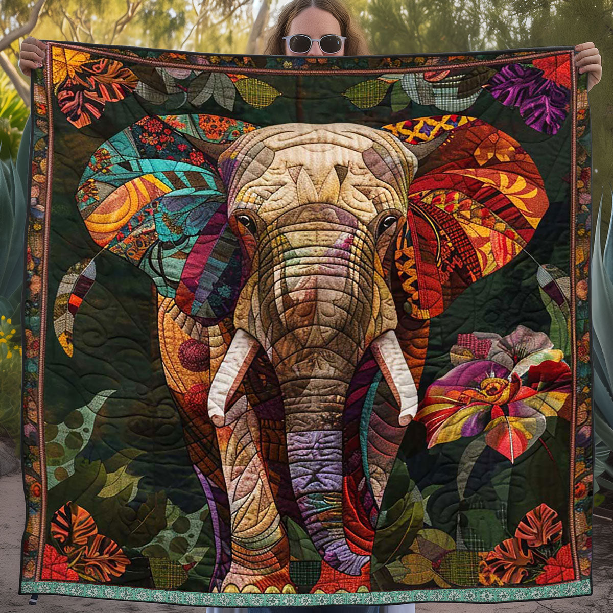 Native American Elephant WJ2309007CL Quilt