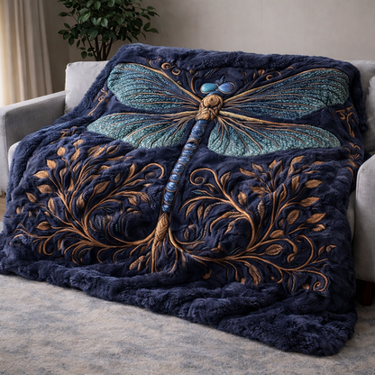 Mystic Dragonfly QA2701006CL Faux Fur Throw Blanket