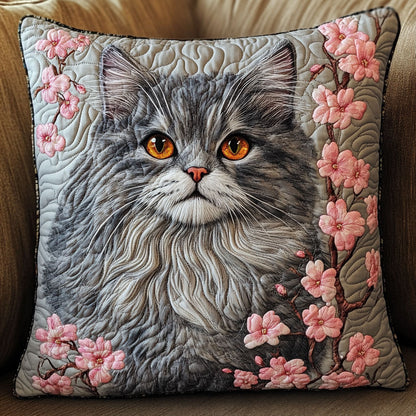 Gray Cat Cherry WT1104023CL Quilt Pillow Case