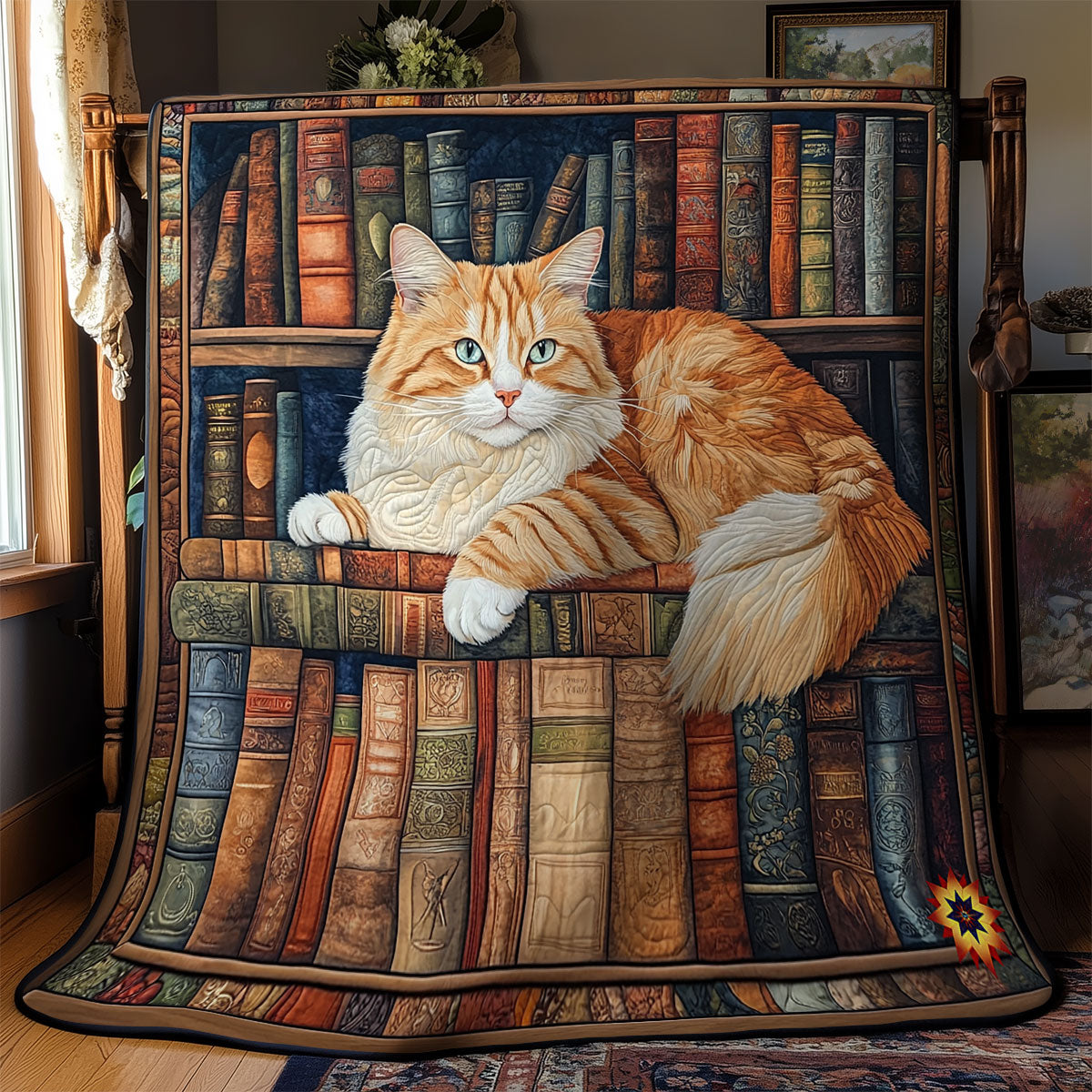 Bookshelves Cat WY1811048CL Quilt