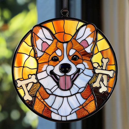 Corgi WU2809008CL Stained Glass Suncatcher