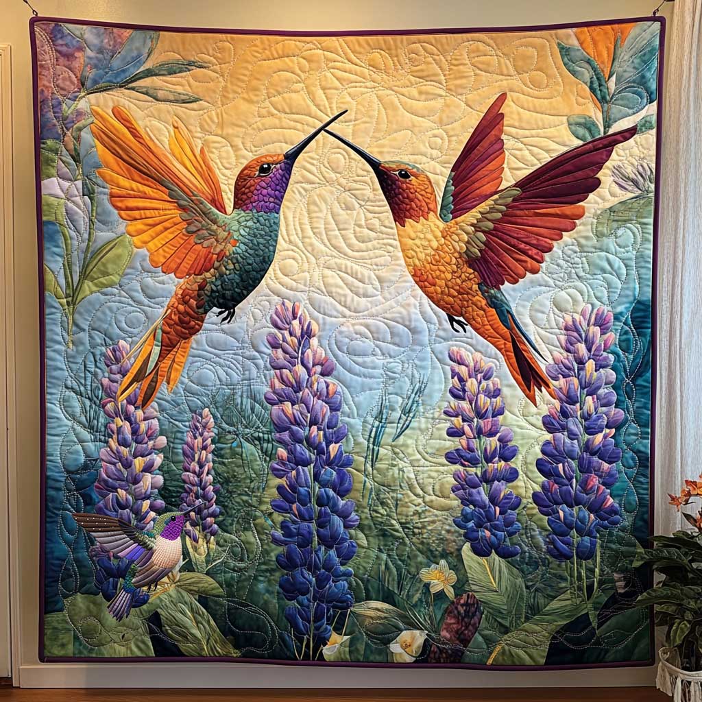 Hummingbird And Petals WN0910112CL Quilt