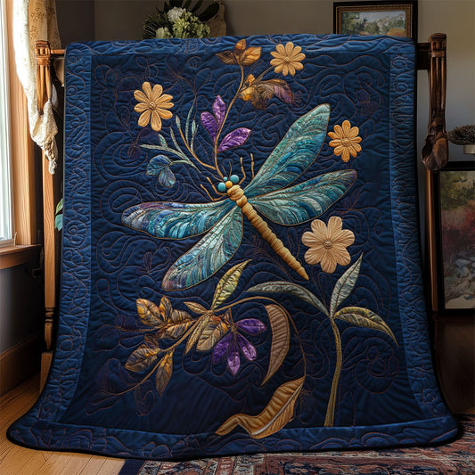 Dragonfly And Flower WY2702048CL Quilt