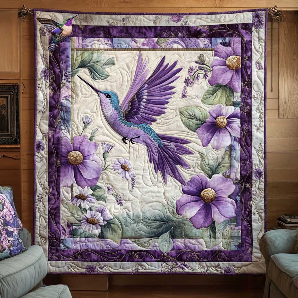 Hummingbird Purple Grace WN0210023CL Quilt