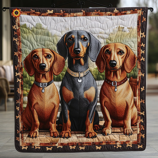 Lovely Dachshund WU0711007CL Quilt