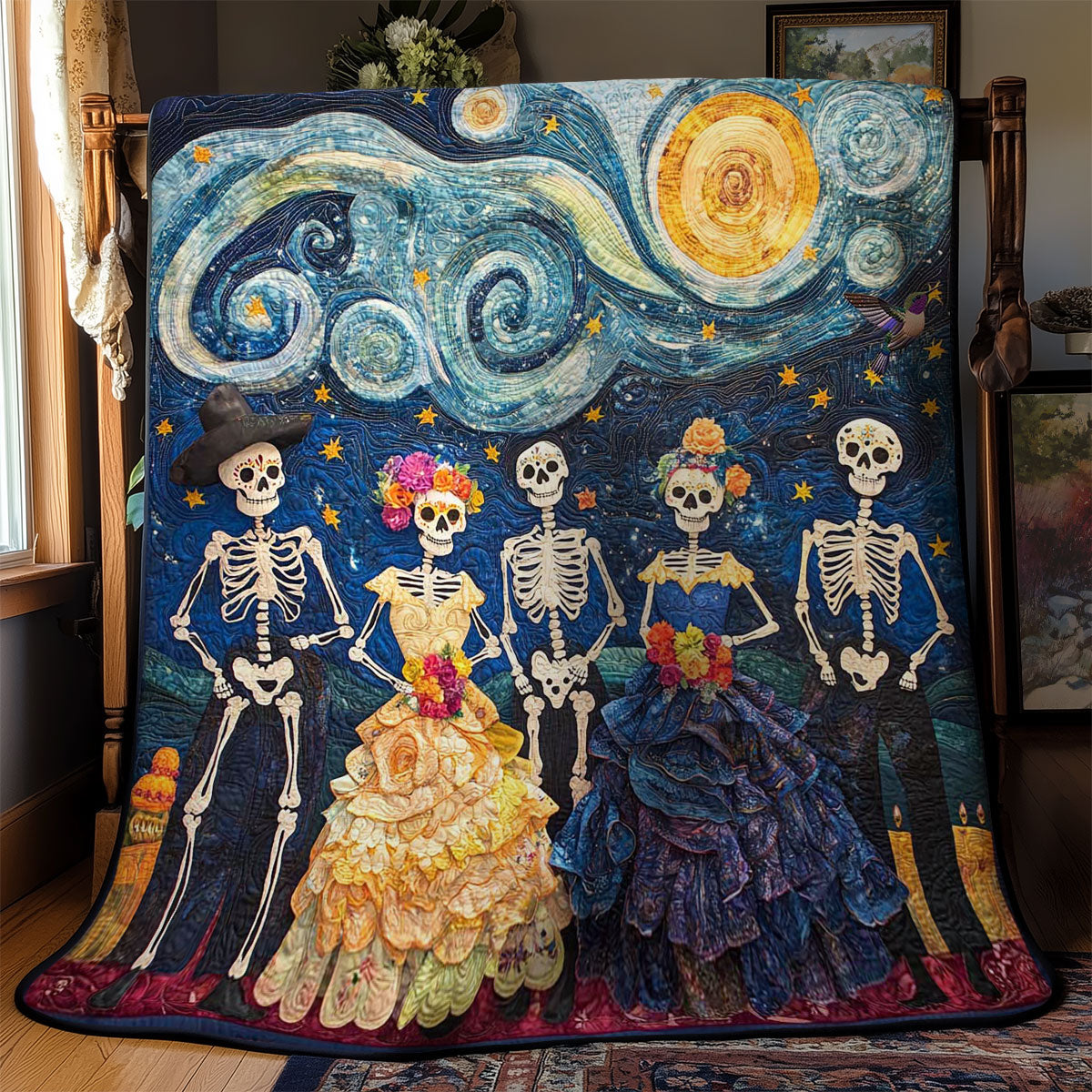 Day Of The Dead Night Sky WN2810026CL Quilt