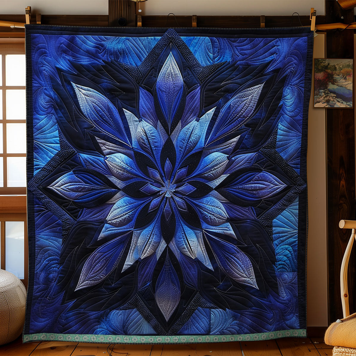 Blue Mirage Blossoms WN1309047CL Quilt