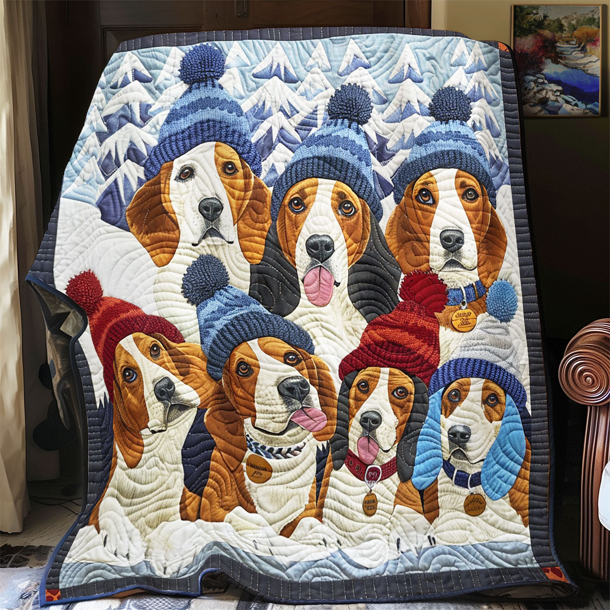 Winter Of Dachshund WY0801090CL Quilt