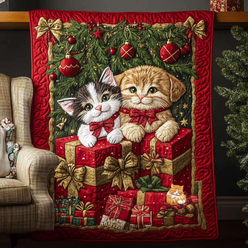 Pretty Cat Christmas WX2910018CL Quilt
