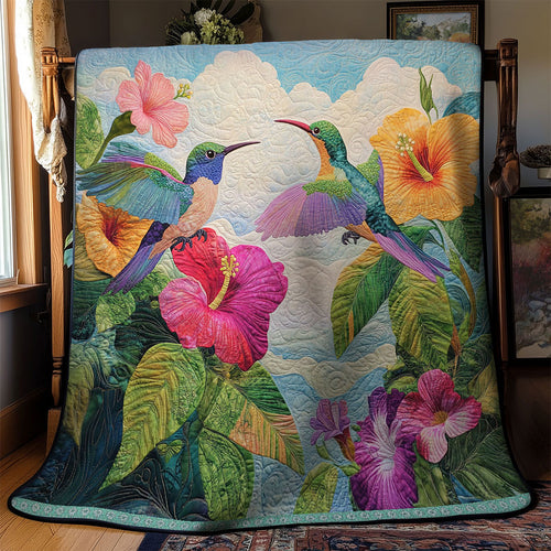 Hummingbird Hibiscus Flower WT2702091CL Quilt