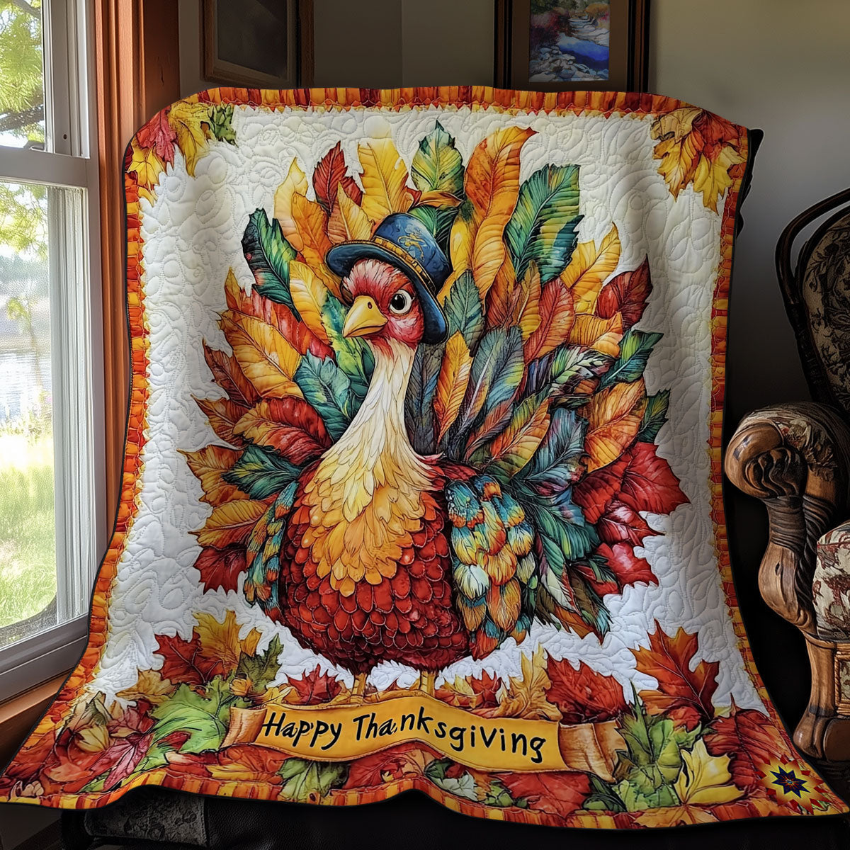 Thanksgiving Festival Turkey WY1811042CL Quilt