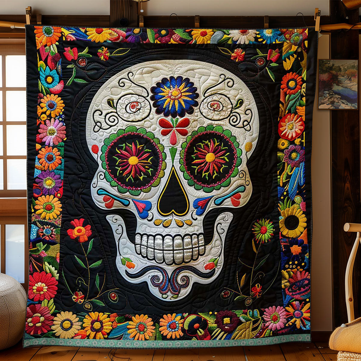 Calavera Sugar Skull WJ2009002CL Quilt