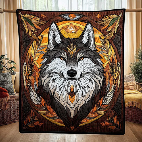 Native American Tribe Wolf WP0910007CL Quilt