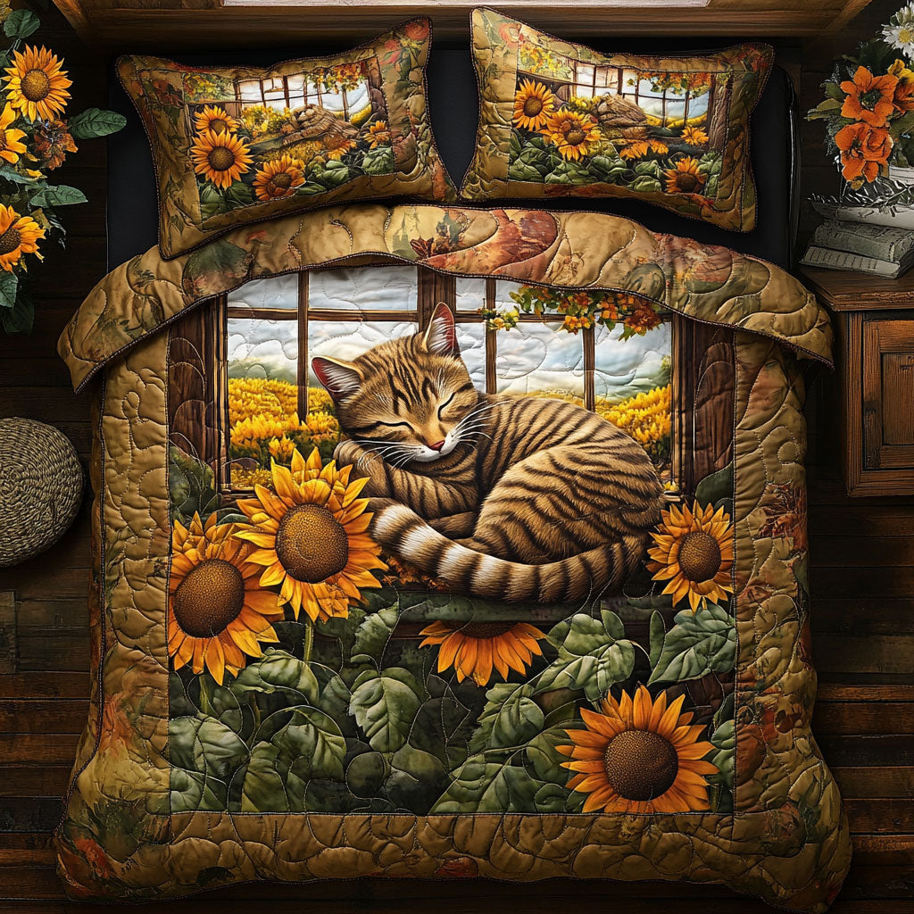 Cat Sunflower Sleep WT2702018CL Duvet Cover Set