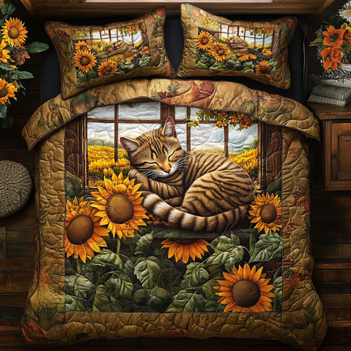 Cat Sunflower Sleep WT2702018CL Duvet Cover Set