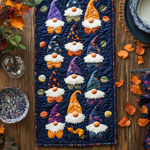 Gnome In Autumn WY2802007CL Quilted Table Runner