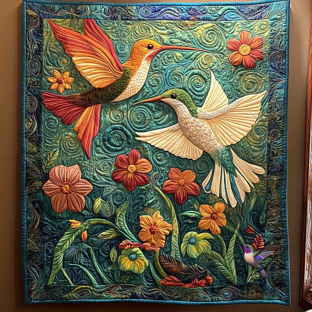 Hummingbird's Floral Escape WN0910120CL Quilt