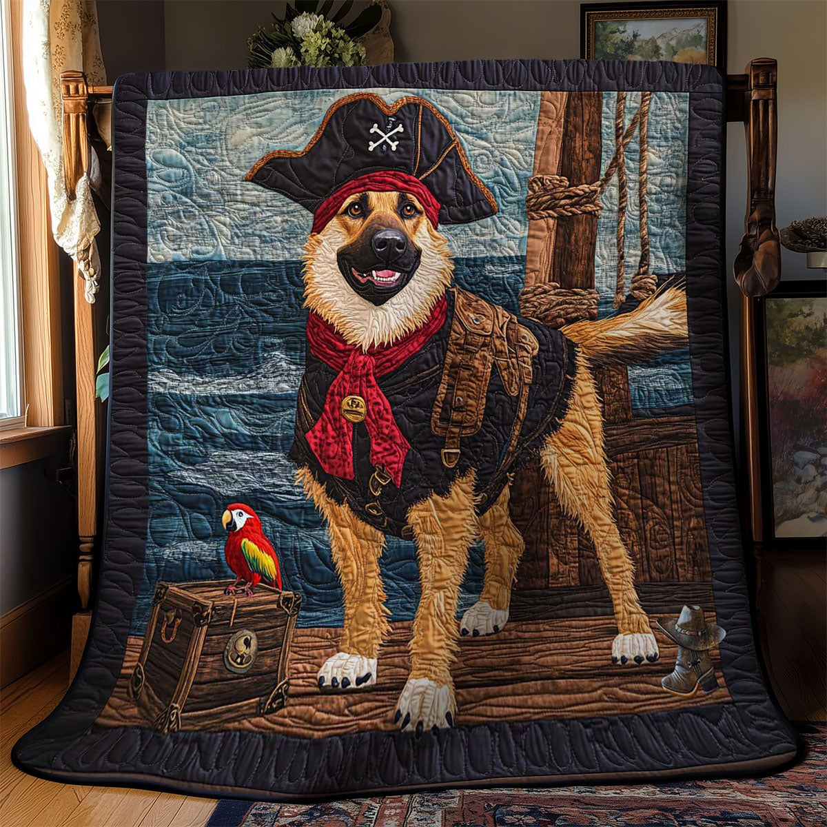 Pirate German Shepherd WN0811035CL Quilt