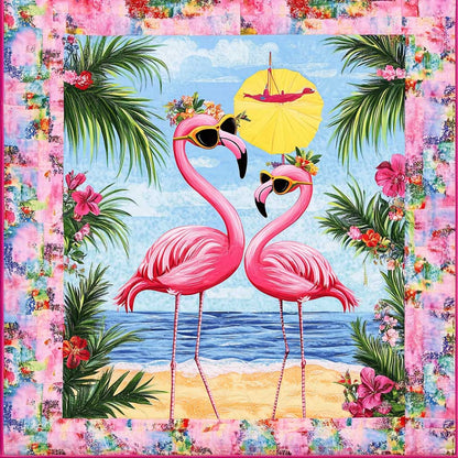 Flamingos Love Summer XR0608044CL Quilt