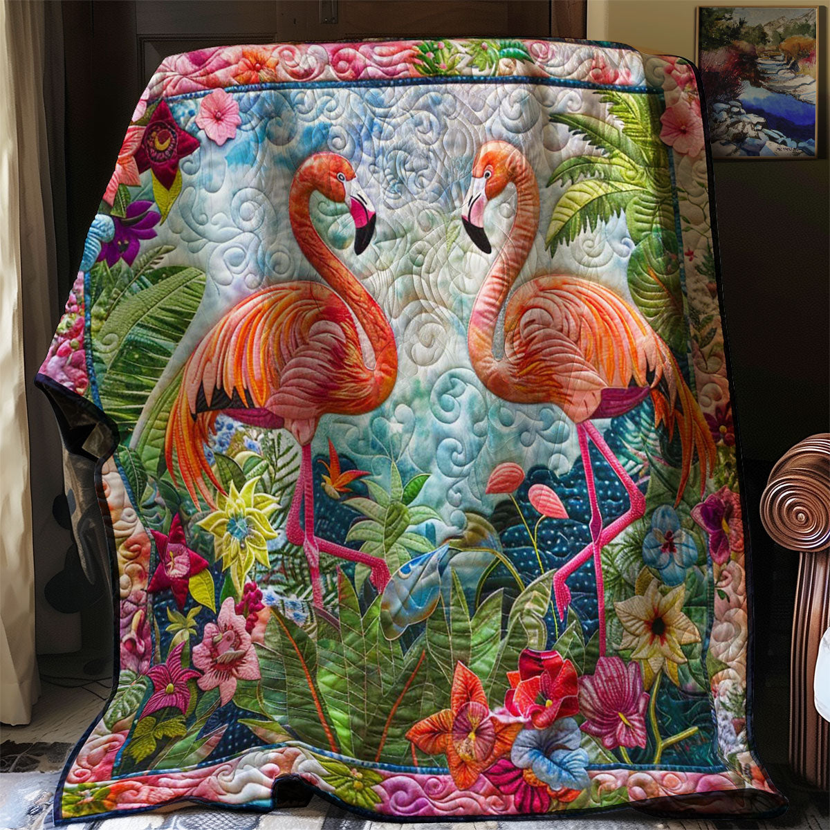 Flamingos Of Love WN2907039CL Quilt