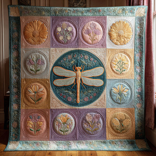 Floral Dragonfly Dance CW1308059CL Quilt